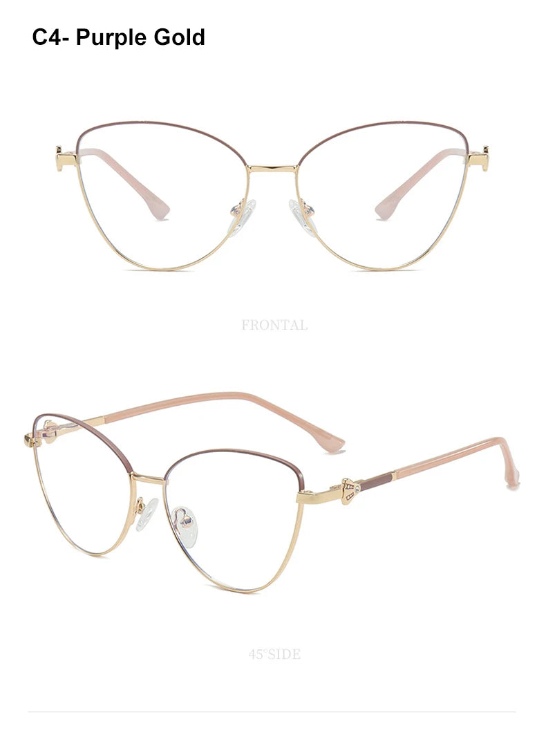VICKY New Fashion Simple Cat's Eye Personalized Frame Design Women's Anti-Blue Light Reading Glasses Customizable Prescription