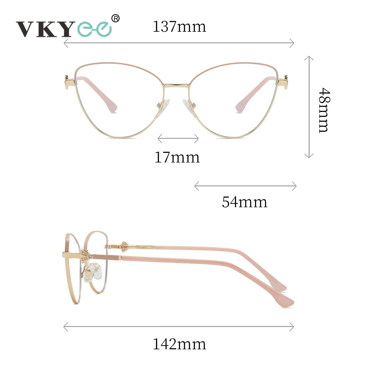 VICKY New Fashion Simple Cat's Eye Personalized Frame Design Women's Anti-Blue Light Reading Glasses Customizable Prescription