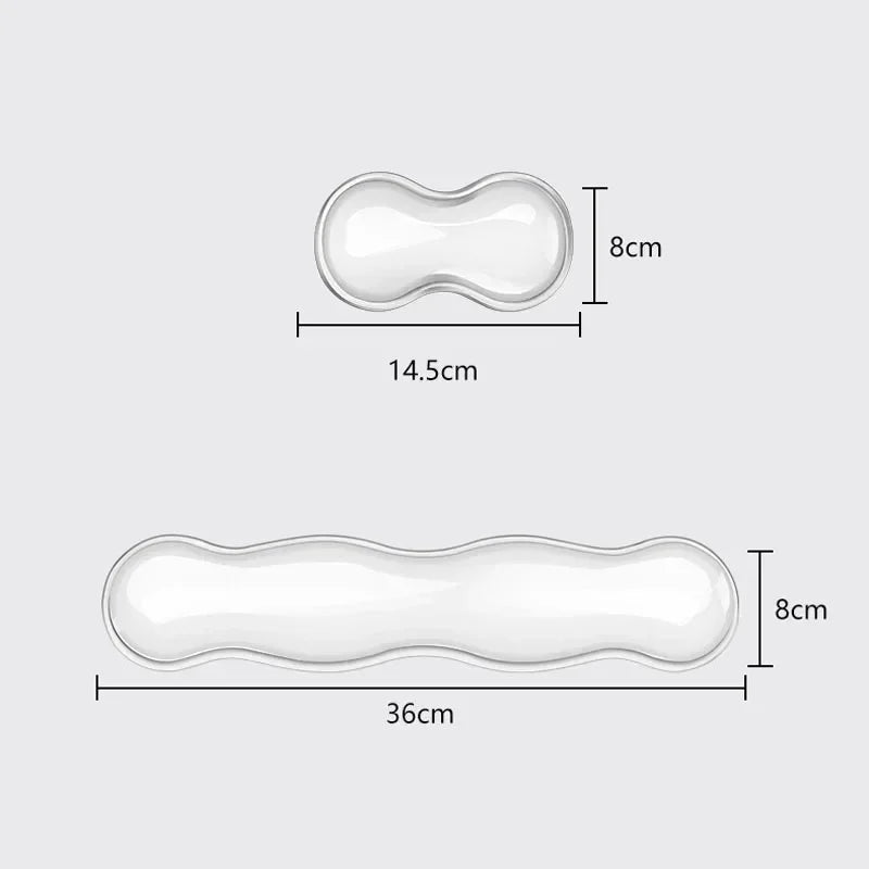 Mouse Pad with Wrist Rest, Keyboard Rest, Anti Slip Silicone Transparent Desktop Office Game Console, Mouse Wrist Rest