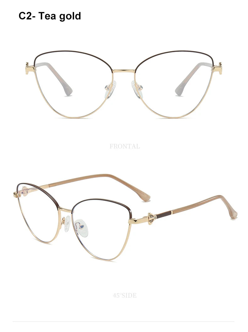 VICKY New Fashion Simple Cat's Eye Personalized Frame Design Women's Anti-Blue Light Reading Glasses Customizable Prescription