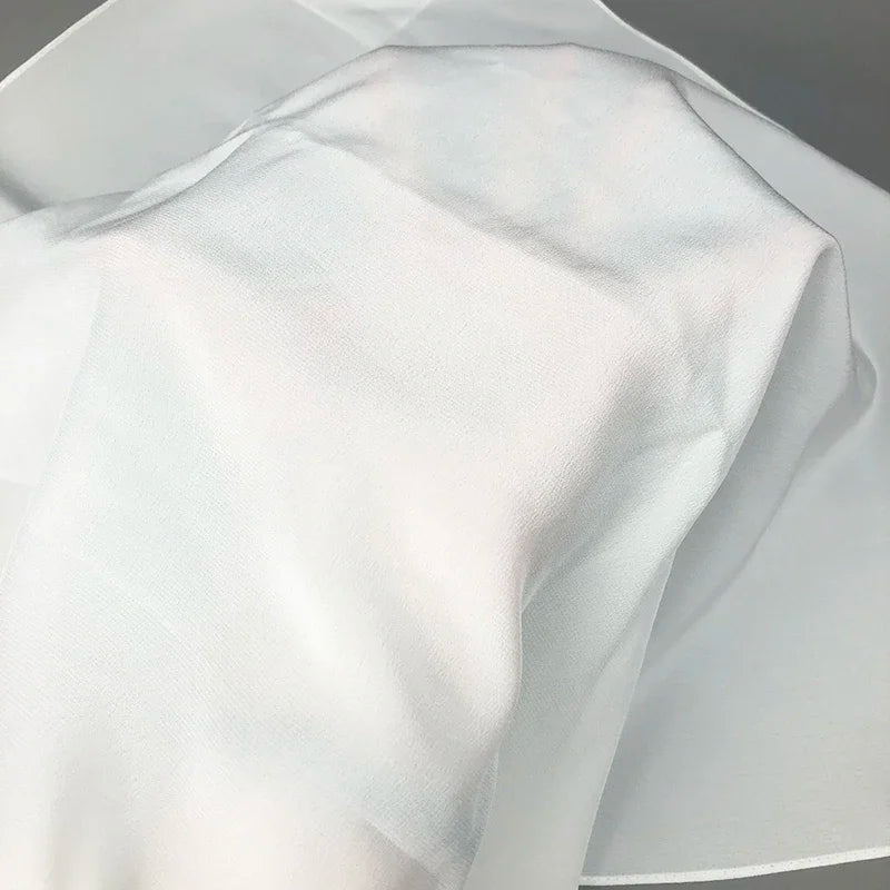 New Women Silk Scarf Square Neck Shawls  Lady White Solid  Bandana Hair Band Kerchief for DIY Painting
