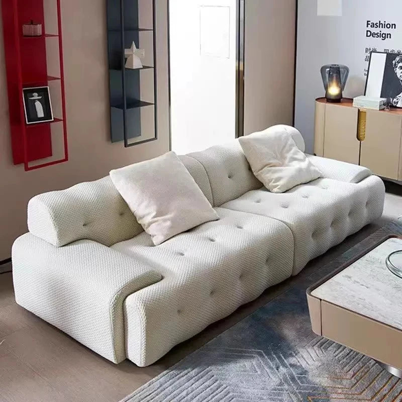 Italian Compressed Living Room Sofas Trendy Glam Modern Upholstered Living Room Sofas Comfy Simple Canapé Salon Home Furniture