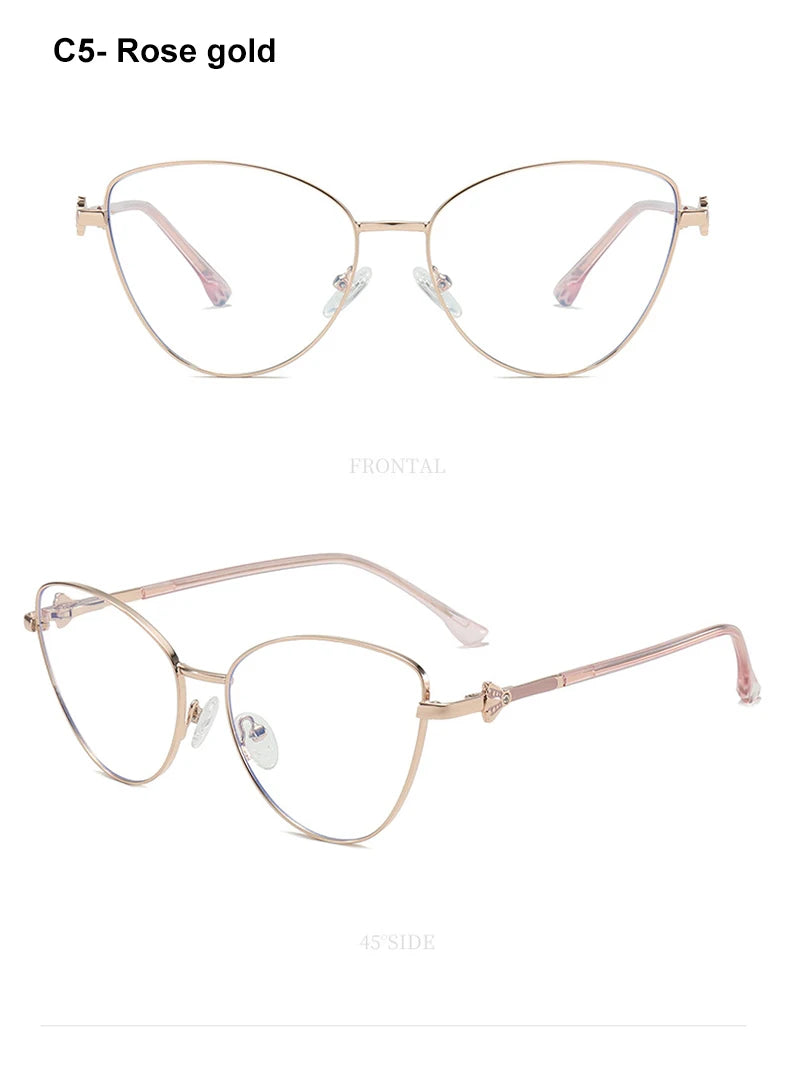 VICKY New Fashion Simple Cat's Eye Personalized Frame Design Women's Anti-Blue Light Reading Glasses Customizable Prescription