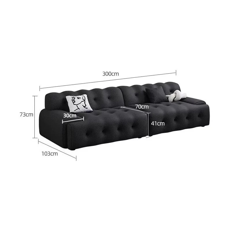 Italian Compressed Living Room Sofas Trendy Glam Modern Upholstered Living Room Sofas Comfy Simple Canapé Salon Home Furniture