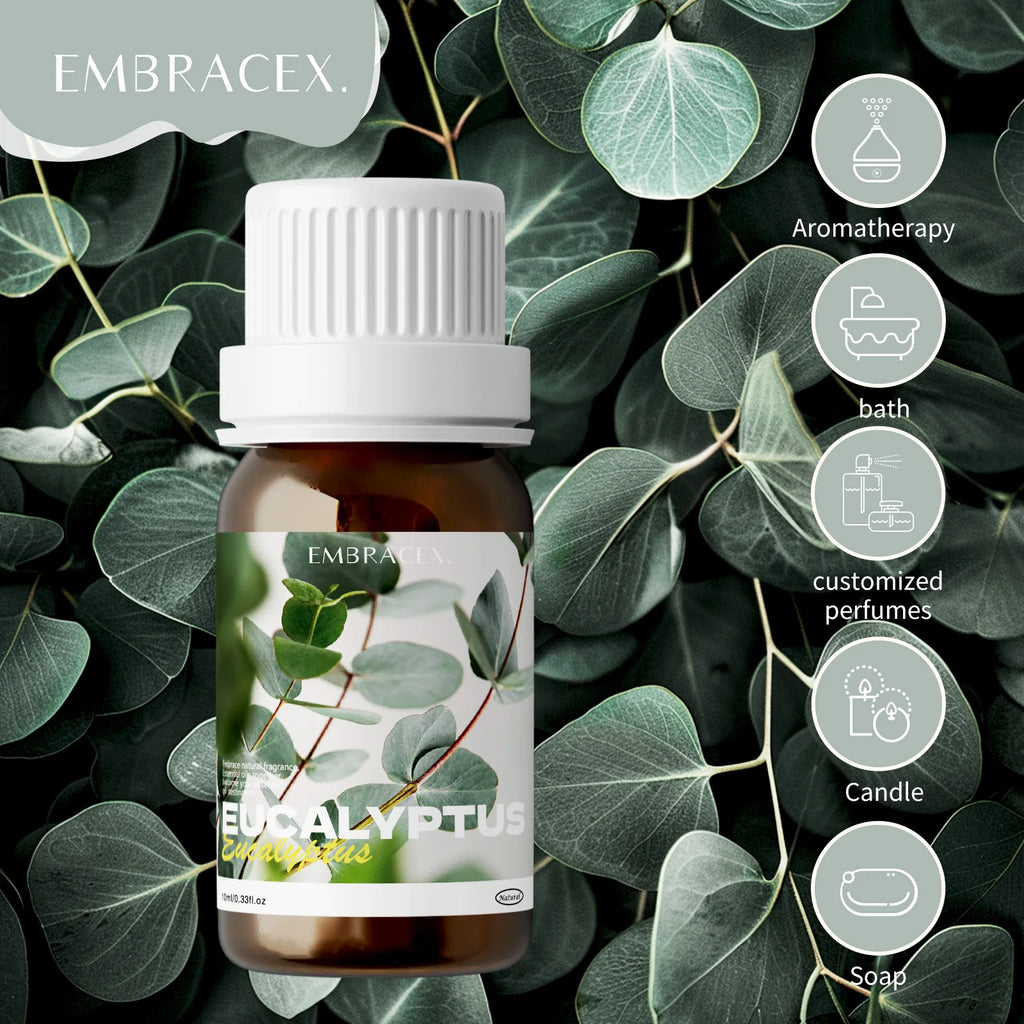 Pure Eucalyptus Essential Oils|100% Natural Eucalyptus Oil|For Hair Care, Home Diffusers, Skin, Aromatherapy, Massage 10ml