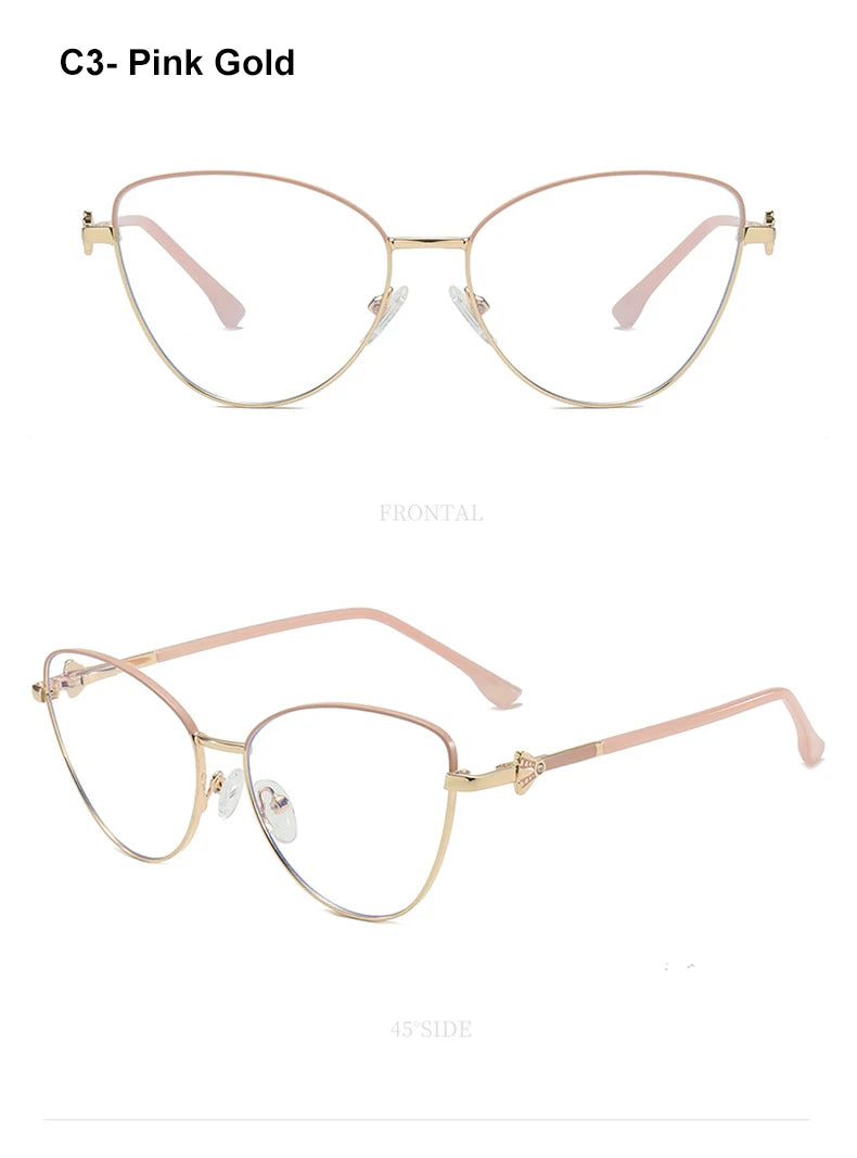 VICKY New Fashion Simple Cat's Eye Personalized Frame Design Women's Anti-Blue Light Reading Glasses Customizable Prescription