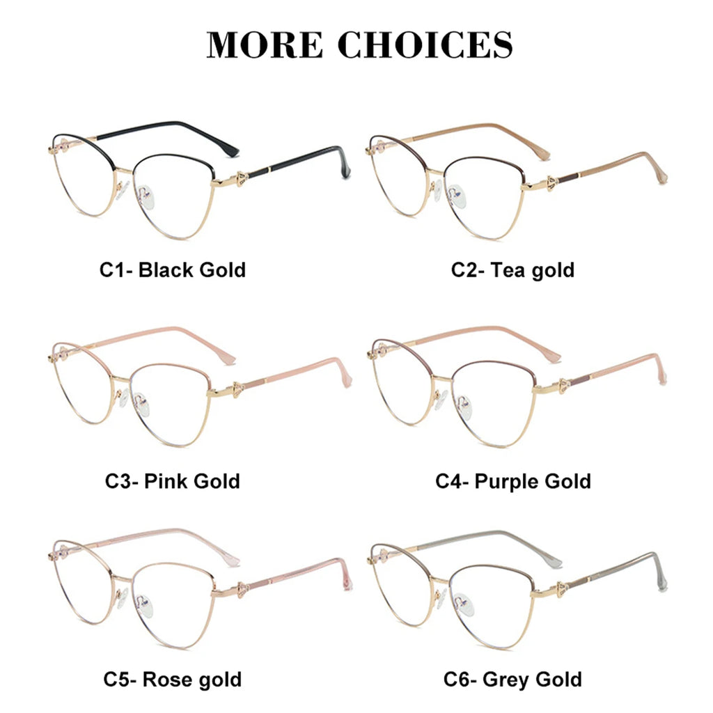 VICKY New Fashion Simple Cat's Eye Personalized Frame Design Women's Anti-Blue Light Reading Glasses Customizable Prescription