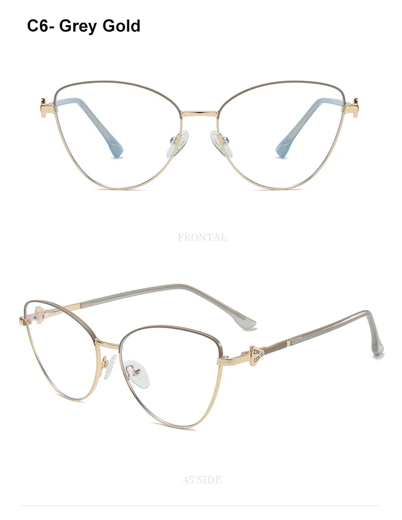 VICKY New Fashion Simple Cat's Eye Personalized Frame Design Women's Anti-Blue Light Reading Glasses Customizable Prescription