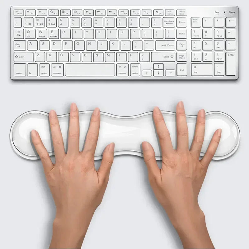 Mouse Pad with Wrist Rest, Keyboard Rest, Anti Slip Silicone Transparent Desktop Office Game Console, Mouse Wrist Rest