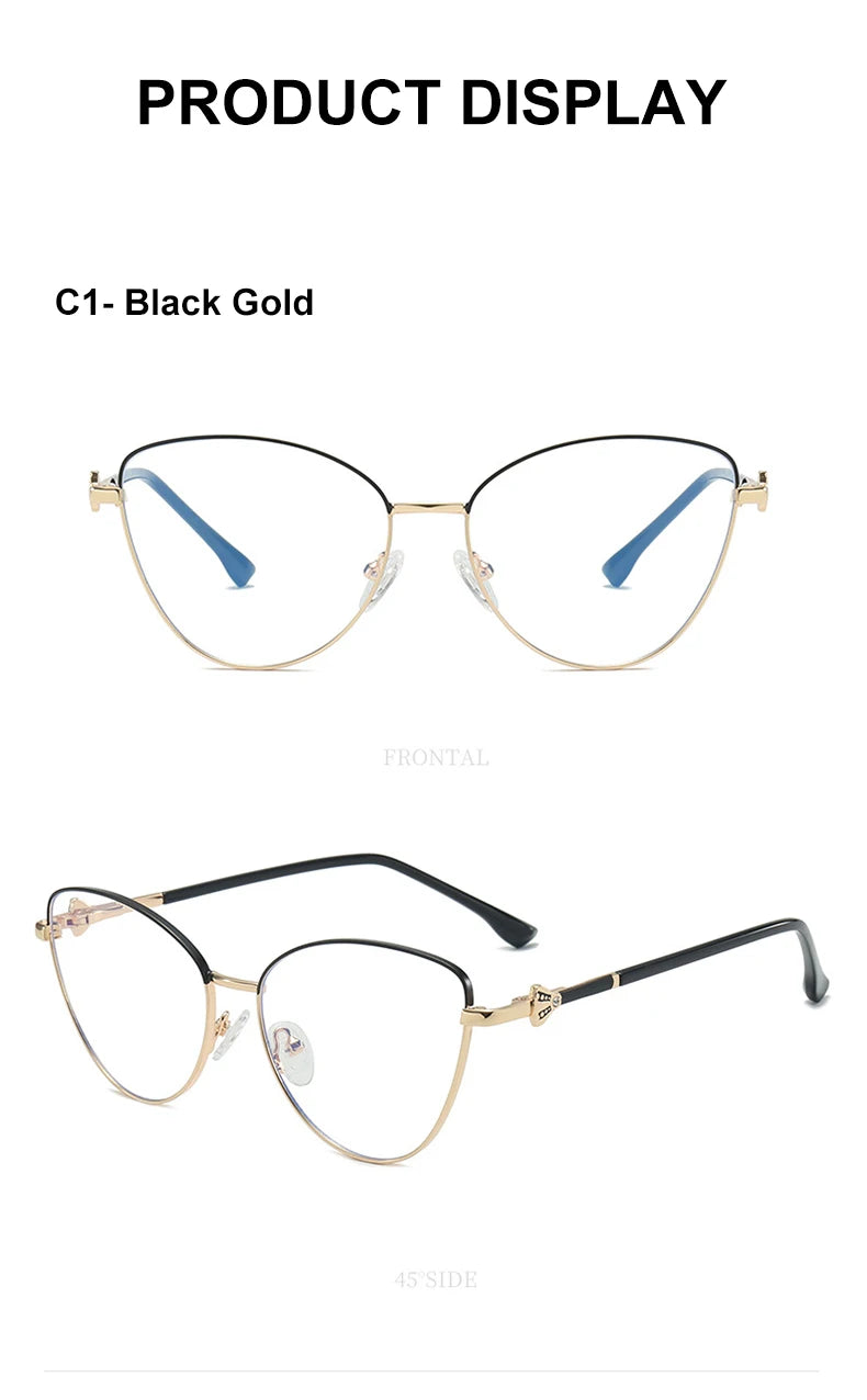 VICKY New Fashion Simple Cat's Eye Personalized Frame Design Women's Anti-Blue Light Reading Glasses Customizable Prescription