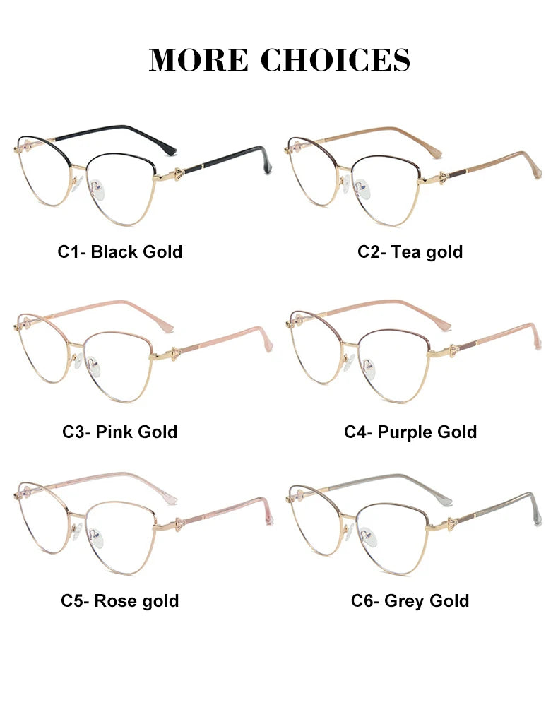 VICKY New Fashion Simple Cat's Eye Personalized Frame Design Women's Anti-Blue Light Reading Glasses Customizable Prescription